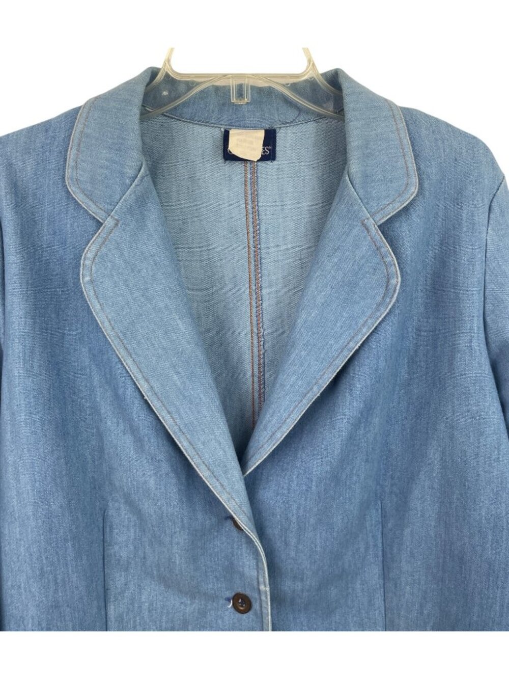 Vintage Koret City Blues Denim Blazer Two Button Pockets Womens Size 12 (42) - Picture 3 of 8